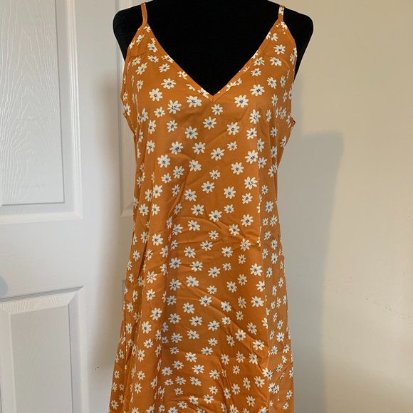 Floral Cami Dress Mustard - Picture 6 of 7